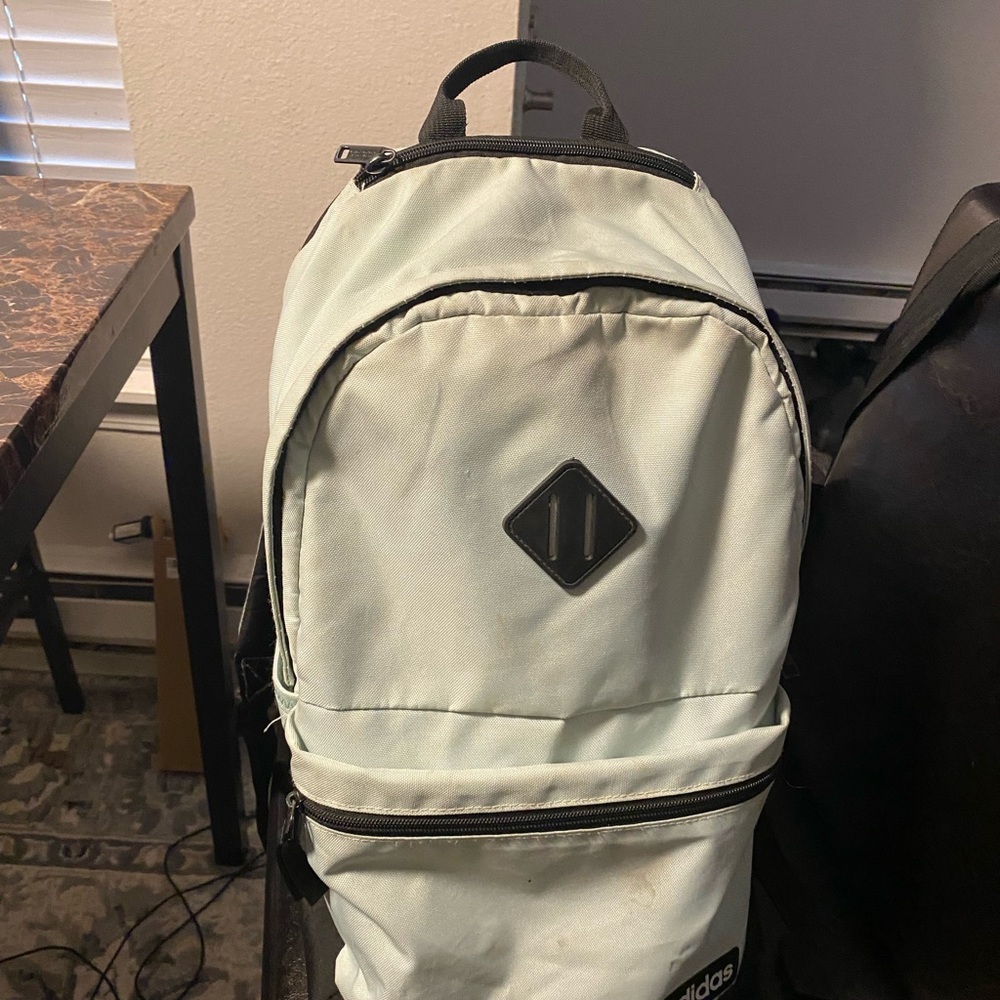 Adidas Classic - 3 Stripes 3 Light Blue Black Backpack  School w/Ipad ,Laptop
